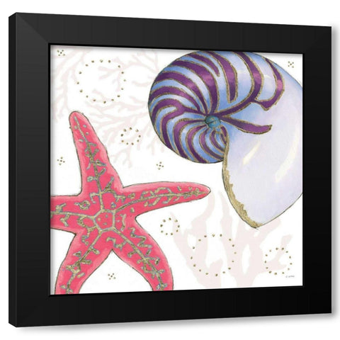 Shimmering Shells II Black Modern Wood Framed Art Print with Double Matting by Wiens, James