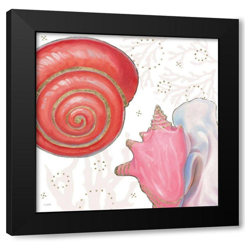 Shimmering Shells IV Black Modern Wood Framed Art Print with Double Matting by Wiens, James