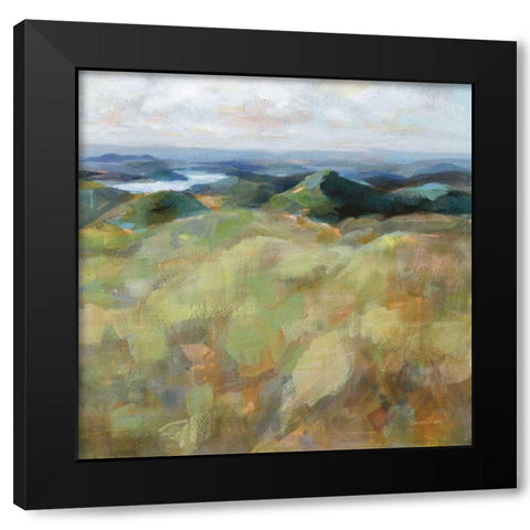 Above the Lakes Black Modern Wood Framed Art Print with Double Matting by Nai, Danhui