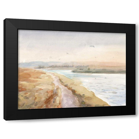 Bay Walk Black Modern Wood Framed Art Print by Nai, Danhui