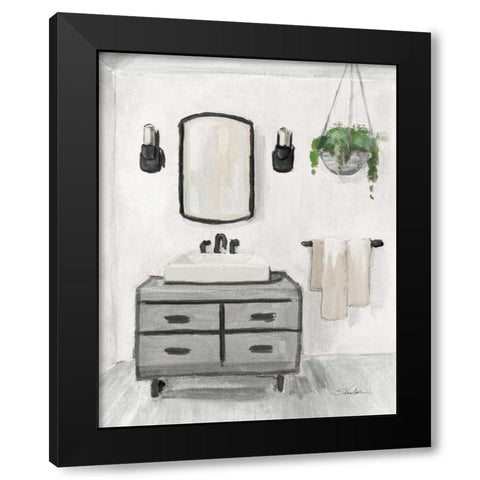 Attic Bathroom I Light Crop Black Modern Wood Framed Art Print with Double Matting by Vassileva, Silvia