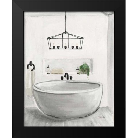 Attic Bathroom II Light Crop Black Modern Wood Framed Art Print by Vassileva, Silvia