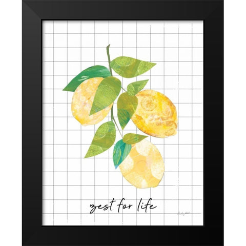 Summer Lemons Sentiment I Black Modern Wood Framed Art Print by Prahl, Courtney