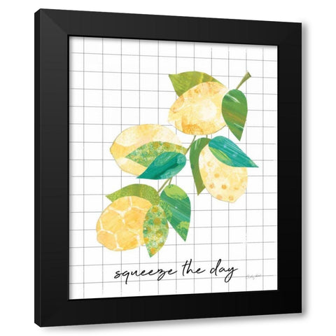 Summer Lemons Sentiment II Black Modern Wood Framed Art Print by Prahl, Courtney