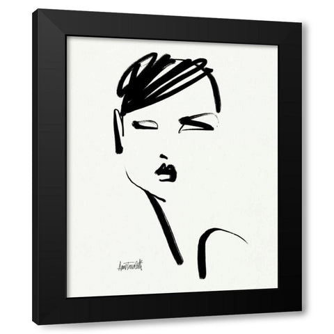Brush Portrait IV Black Modern Wood Framed Art Print by Tavoletti, Anne