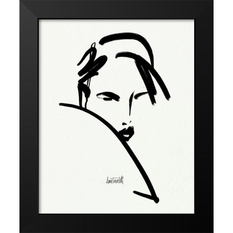 Brush Portrait V Black Modern Wood Framed Art Print by Tavoletti, Anne