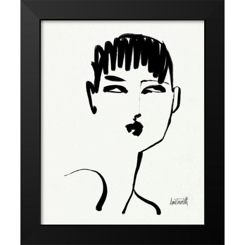 Brush Portrait VII Black Modern Wood Framed Art Print by Tavoletti, Anne