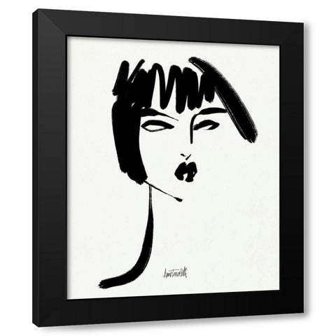 Brush Portrait VIII Black Modern Wood Framed Art Print by Tavoletti, Anne