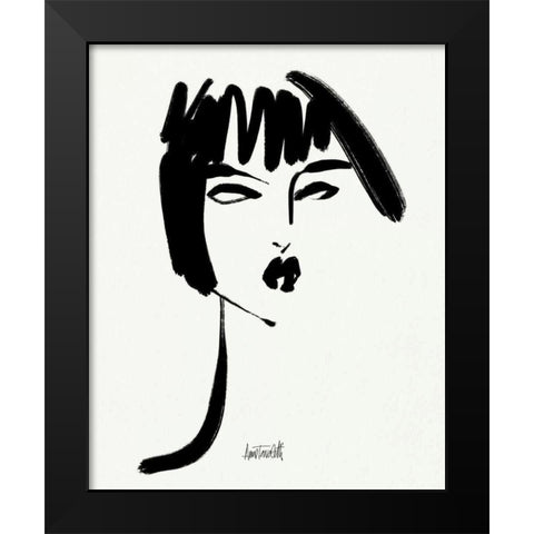 Brush Portrait VIII Black Modern Wood Framed Art Print by Tavoletti, Anne