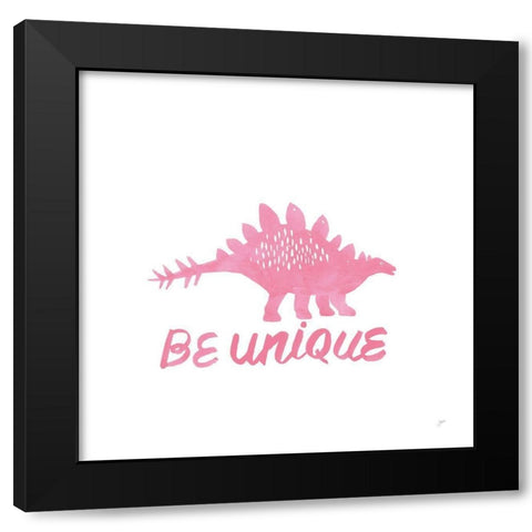 Dino Inspiration VII Pink Black Modern Wood Framed Art Print by Panganiban, Karyn