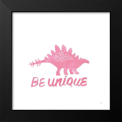 Dino Inspiration VII Pink Black Modern Wood Framed Art Print by Panganiban, Karyn