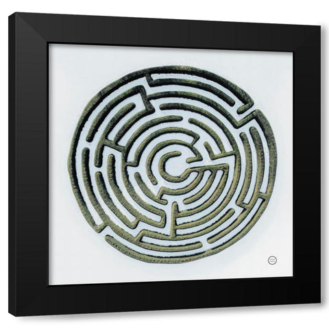 Maze Black Modern Wood Framed Art Print by Larson, Nathan