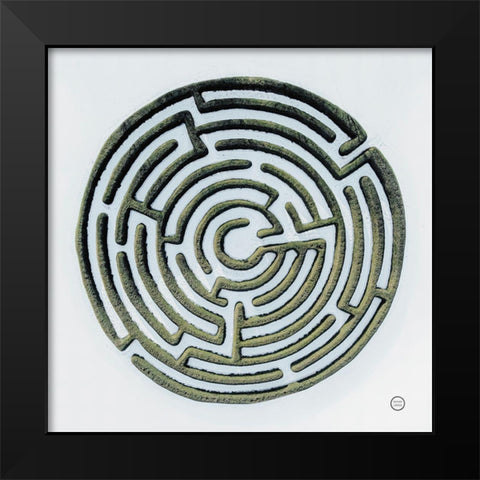 Maze Black Modern Wood Framed Art Print by Larson, Nathan