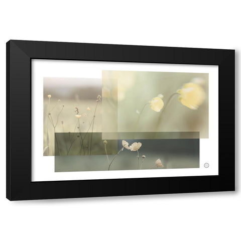 Wildflower Collage Black Modern Wood Framed Art Print by Larson, Nathan