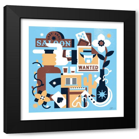 Western IV Black Modern Wood Framed Art Print with Double Matting by Paterson, Robert John