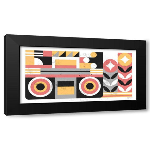 Abstract Boombox Black Modern Wood Framed Art Print with Double Matting by Paterson, Robert John