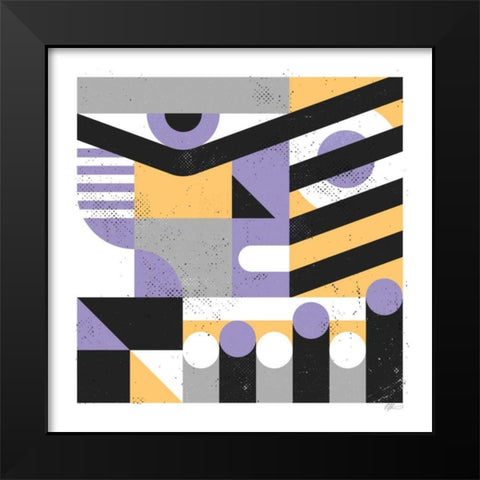 Abstract Face Black Modern Wood Framed Art Print by Paterson, Robert John