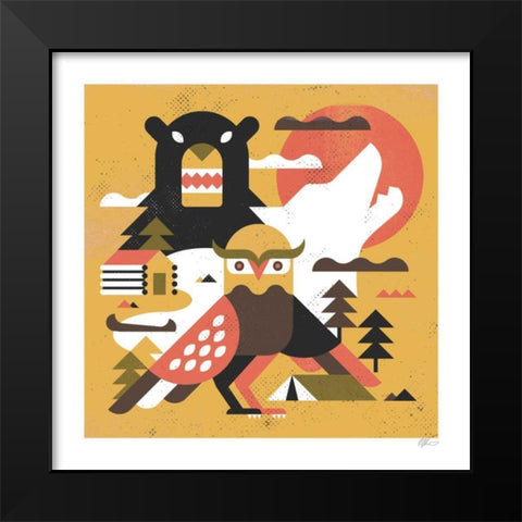 Owl Lake Black Modern Wood Framed Art Print by Paterson, Robert John