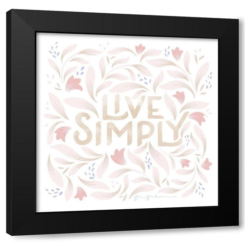 Calm Words I Blush Black Modern Wood Framed Art Print by Graham, Gia