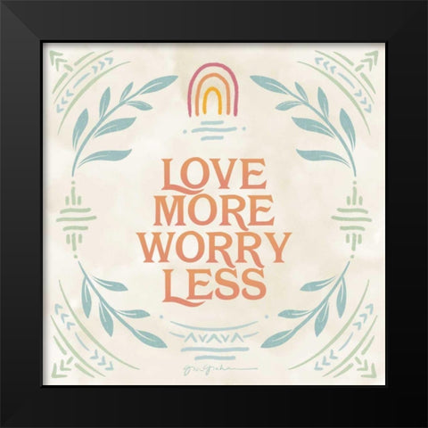 Heart and Mind II Love More Black Modern Wood Framed Art Print by Graham, Gia