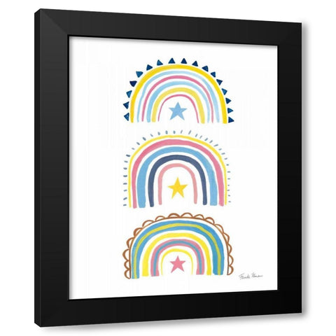 Happy Rainbow II Black Modern Wood Framed Art Print with Double Matting by Zaman, Farida
