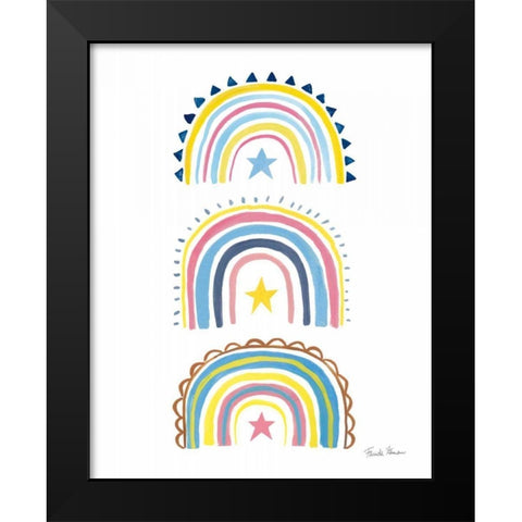 Happy Rainbow II Black Modern Wood Framed Art Print by Zaman, Farida