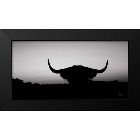 Bull Set BW Crop Black Modern Wood Framed Art Print by Larson, Nathan