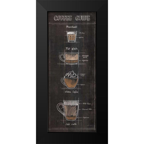 Coffee Guide Panel II Black Modern Wood Framed Art Print by Penner, Janelle