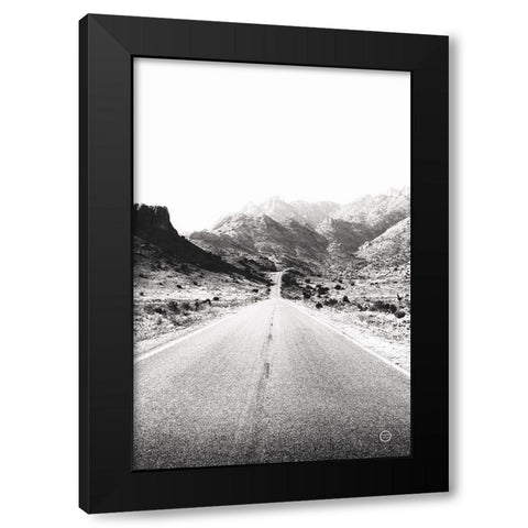 Road to Old West BW Black Modern Wood Framed Art Print by Larson, Nathan