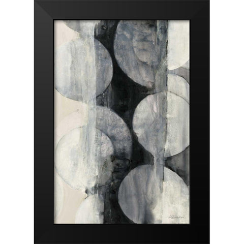 Eclipse Neutral Vertical Black Modern Wood Framed Art Print by Hristova, Albena