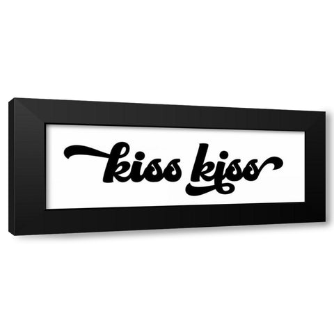 Kiss Kiss Black Modern Wood Framed Art Print with Double Matting by Wild Apple Portfolio