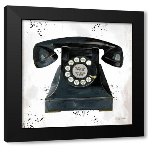 Graffiti Telephone Black Modern Wood Framed Art Print by Tillmon, Avery