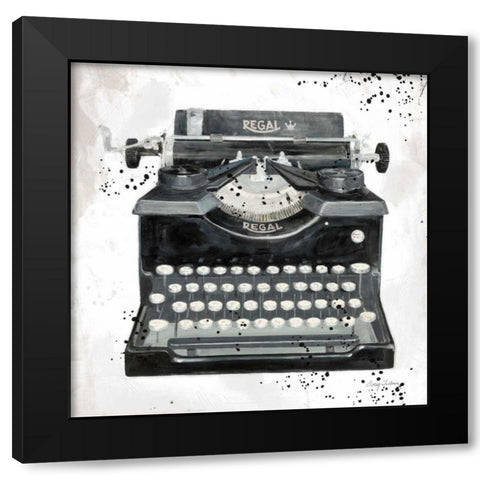 Graffiti Typewriter Black Modern Wood Framed Art Print by Tillmon, Avery