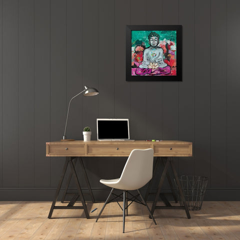 Bold Buddha Black Modern Wood Framed Art Print by Day, Kellie