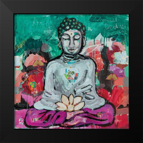 Bold Buddha Black Modern Wood Framed Art Print by Day, Kellie