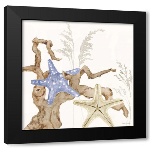 Soft Shores II Black Modern Wood Framed Art Print with Double Matting by Grove, Beth