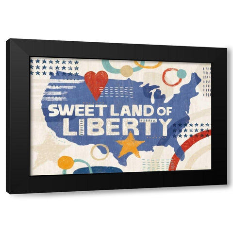 Love and Liberty I Black Modern Wood Framed Art Print by Charron, Veronique