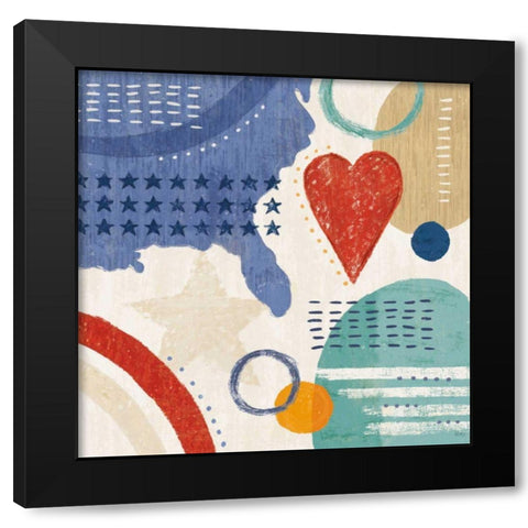 Love and Liberty V Black Modern Wood Framed Art Print with Double Matting by Charron, Veronique