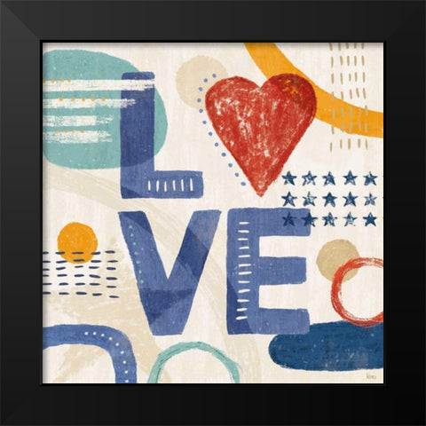 Love and Liberty VI Black Modern Wood Framed Art Print by Charron, Veronique