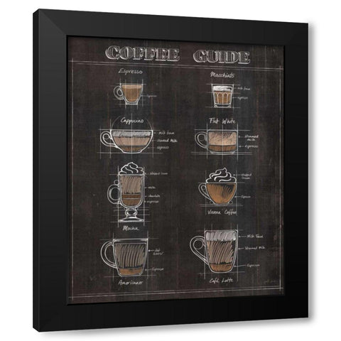 Coffee Guide II Black Modern Wood Framed Art Print by Penner, Janelle