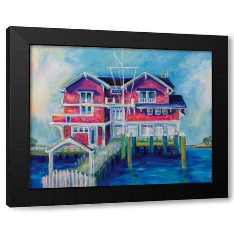 Watch Hill Yacht Club Black Modern Wood Framed Art Print with Double Matting by Vertentes, Jeanette