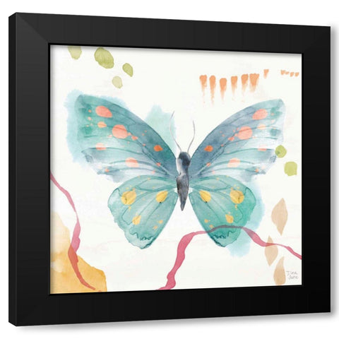 Winged Whisper III Black Modern Wood Framed Art Print with Double Matting by June, Dina