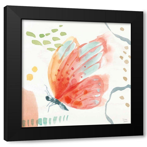 Winged Whisper IV Black Modern Wood Framed Art Print with Double Matting by June, Dina