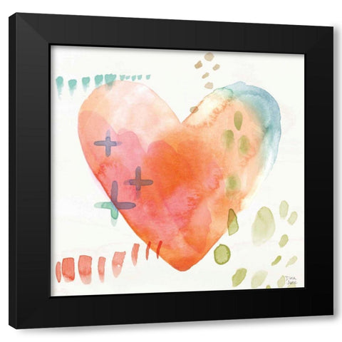 Winged Whisper VI Black Modern Wood Framed Art Print with Double Matting by June, Dina
