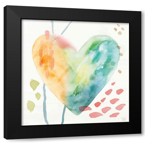 Winged Whisper VII Black Modern Wood Framed Art Print by June, Dina