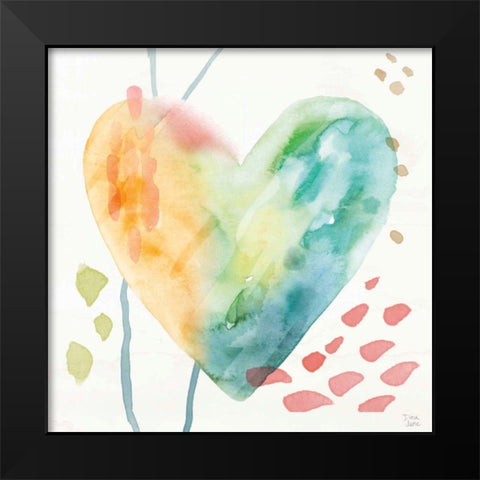 Winged Whisper VII Black Modern Wood Framed Art Print by June, Dina