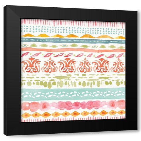 Winged Whisper Pattern II Black Modern Wood Framed Art Print with Double Matting by June, Dina