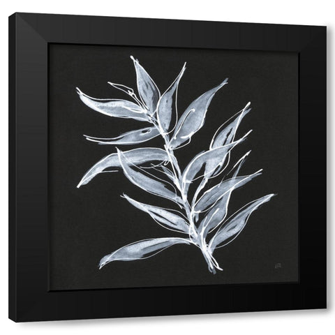 White Fern II Black Modern Wood Framed Art Print with Double Matting by Paschke, Chris