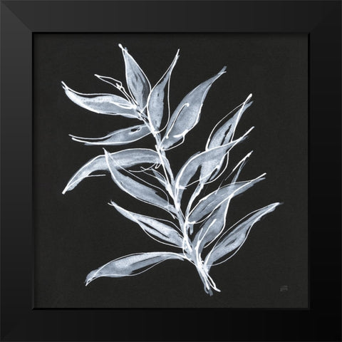 White Fern II Black Modern Wood Framed Art Print by Paschke, Chris