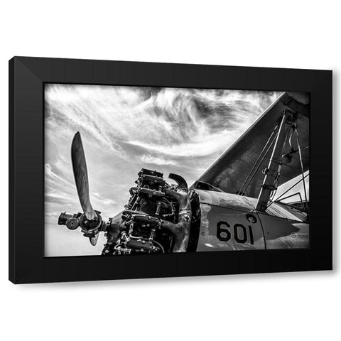 Aero Maquina Big Yellow BW Black Modern Wood Framed Art Print by Larson, Nathan